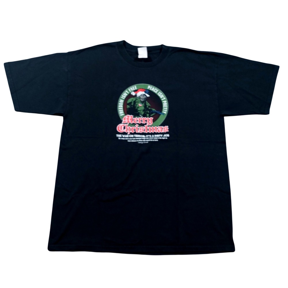 War On Terror Military‎ Merry Christmas T-Shirt Mens XL Freedom Isn't Free
